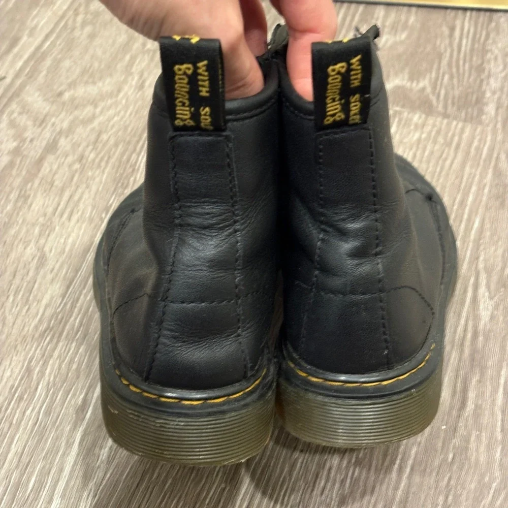 Dr. Martens Junior 1460 Softy T Black Leather Lace Up Combat Boots Unisex Kids 3